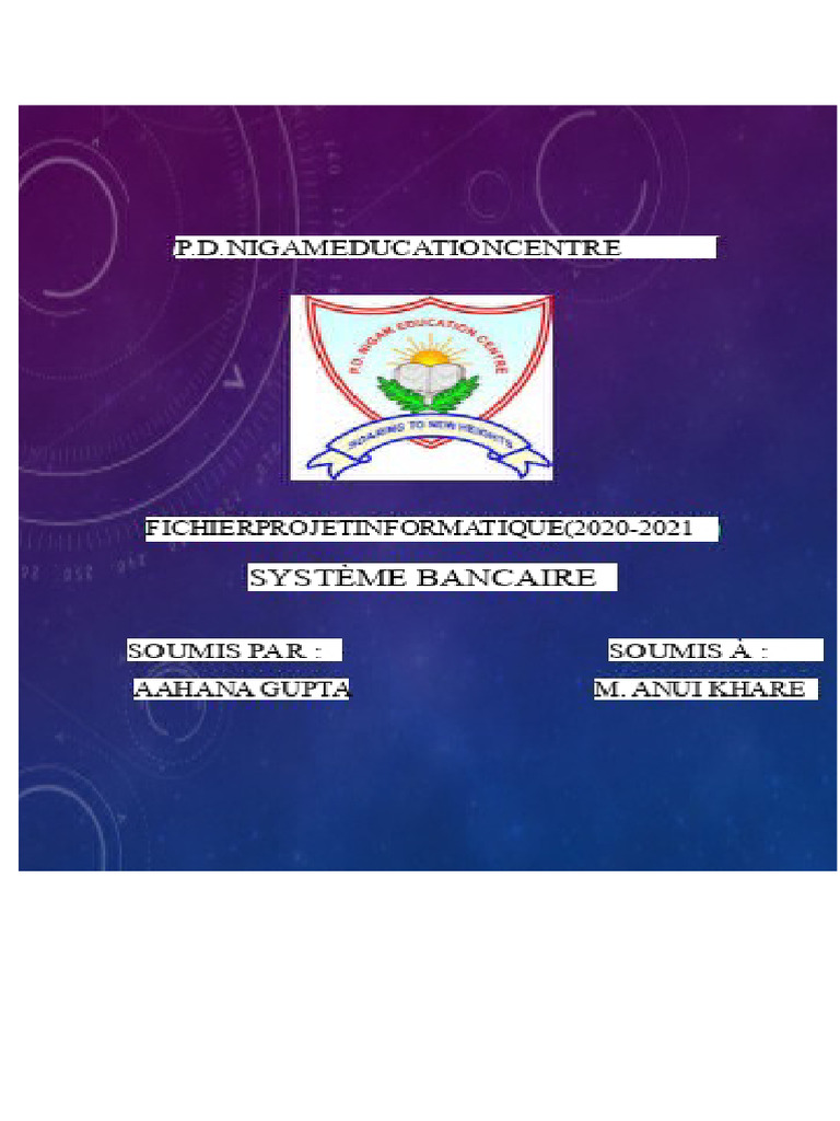 Projet de Programmation Java Banque | PDF | Programmation informatique ...