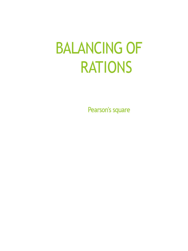 Balancing Rations with Pearson's Square | PDF | Milk | Cream