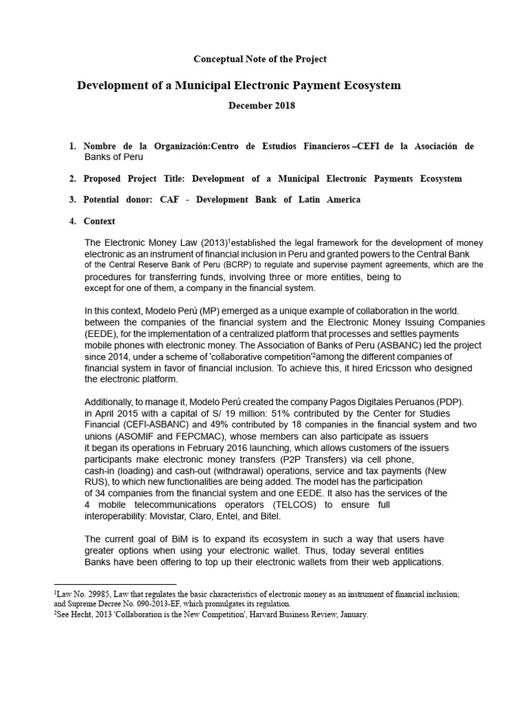 Conceptual Note of the Project (1) | PDF | Financial Inclusion
