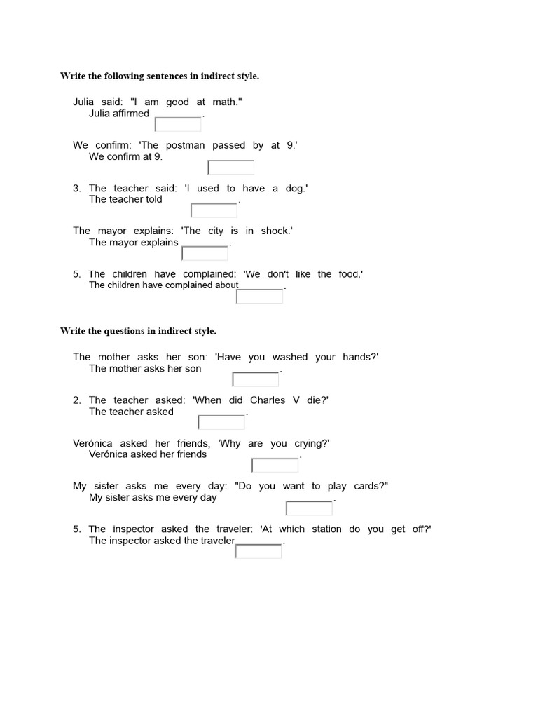 Indirect Style: various exercises | PDF