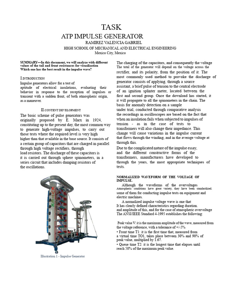 Analyzing Impulse Generator Resistance Effects | PDF | Capacitor ...