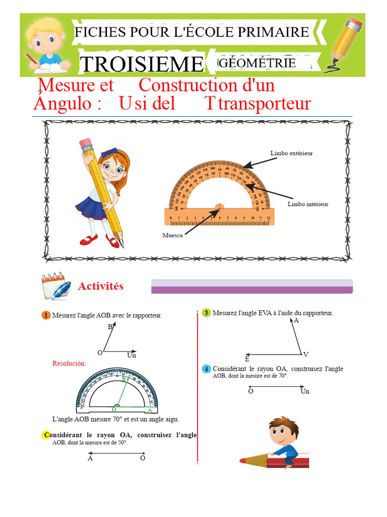 Construction et mesure d'angles | PDF