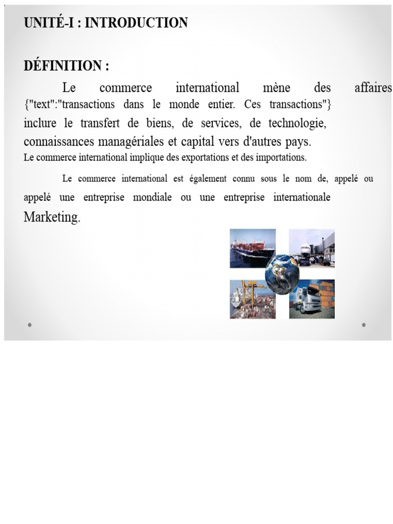 Introduction au Commerce International | PDF | Business | Échange ...