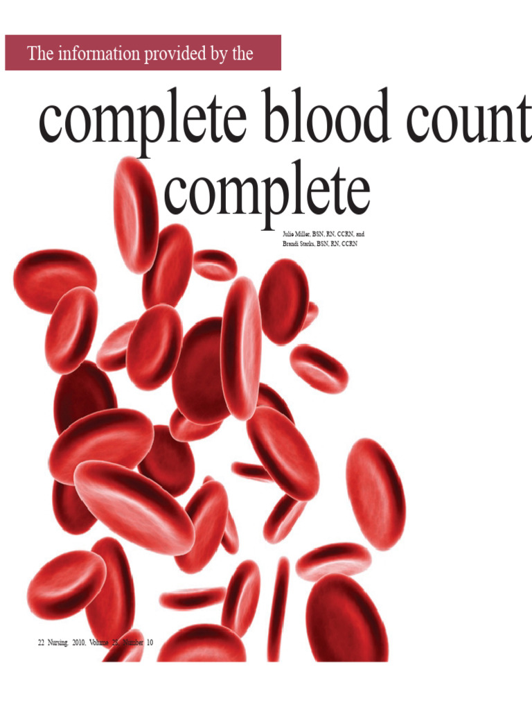 Understanding Complete Blood Count (CBC) | PDF | White Blood Cell | Anemia