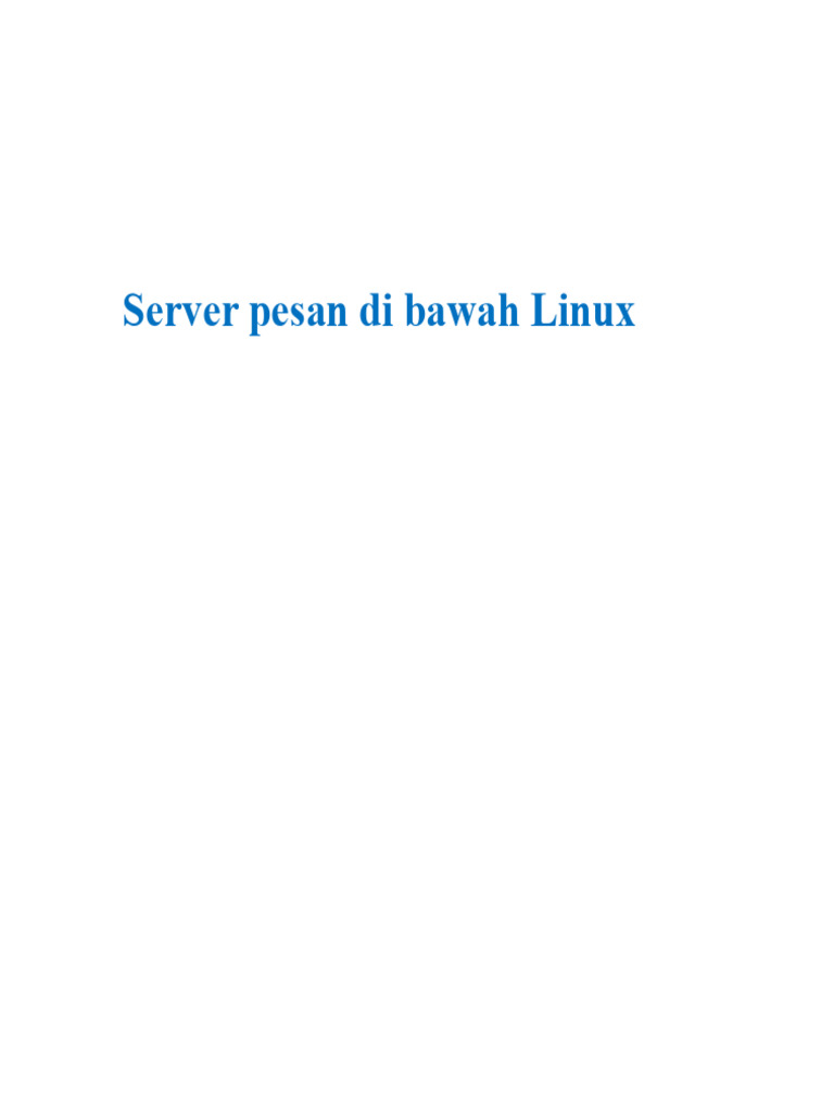 Panduan Server Email di Linux | PDF
