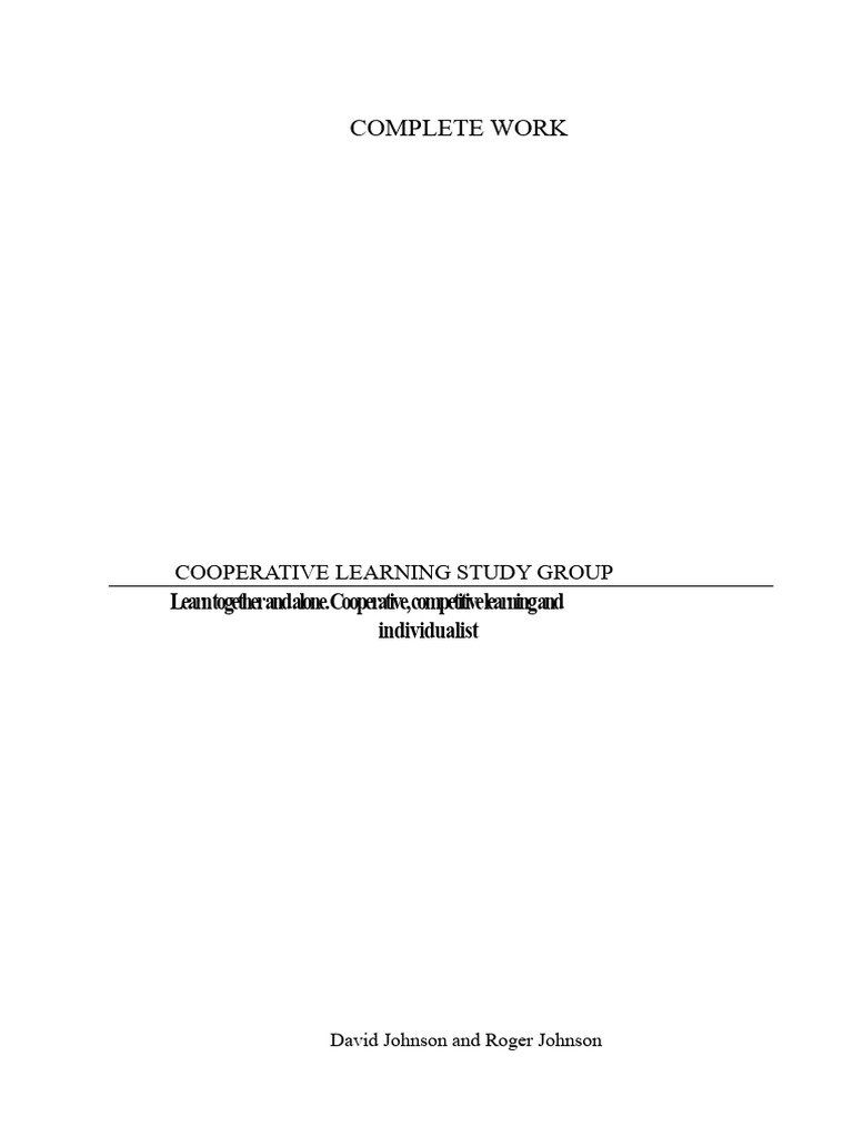 Cooperative Learning Strategies Guide | PDF | Teachers | Learning