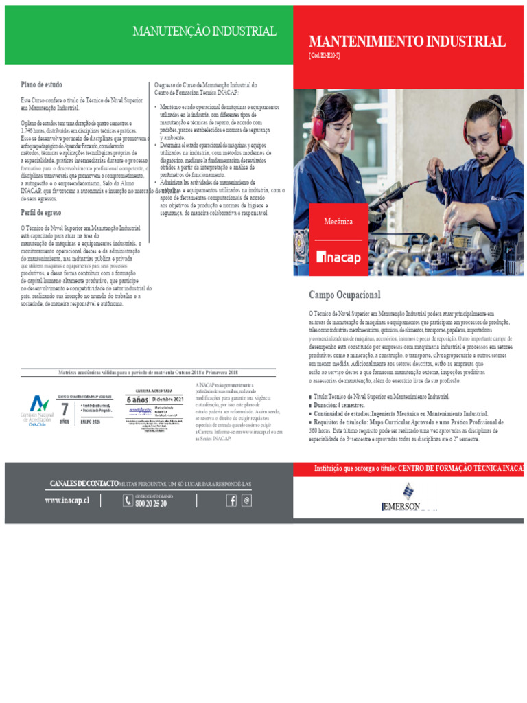 Curso de Manutenção Industrial INACAP | PDF | Engenharia Mecânica