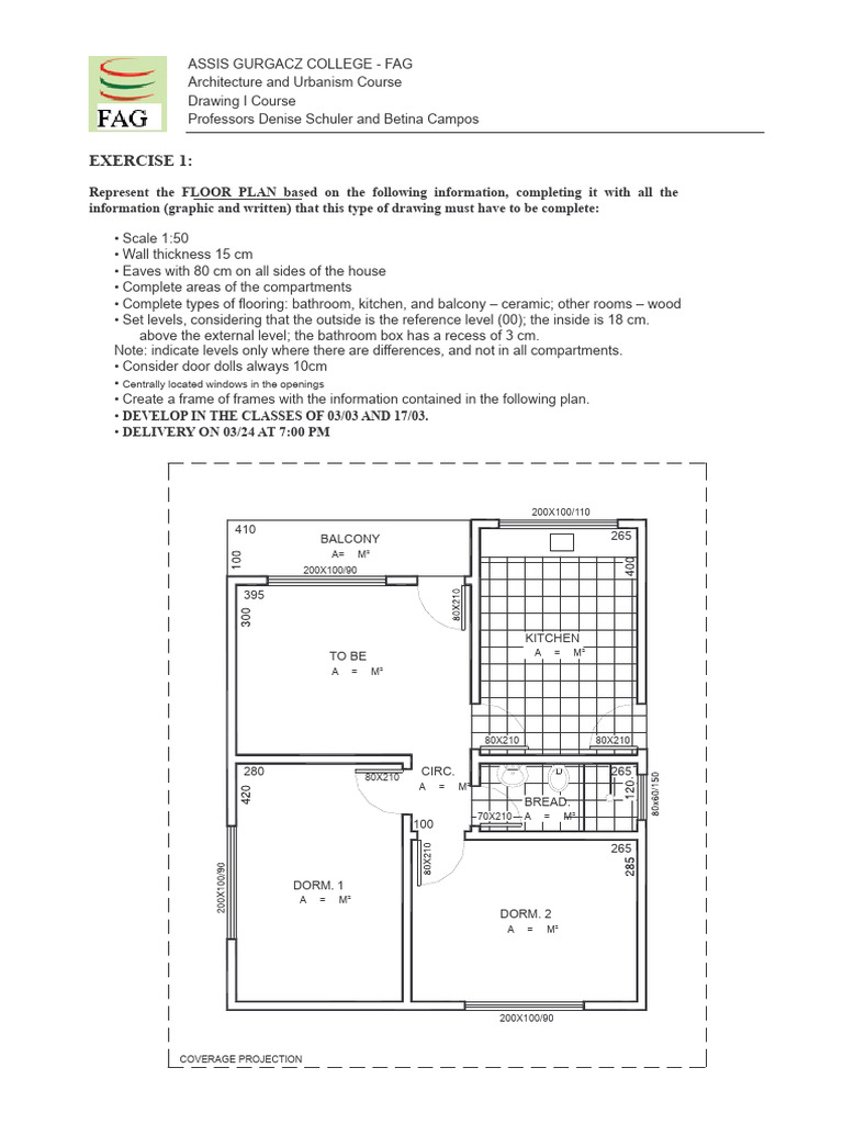 Floor Plan Exercise for Architecture Course | PDF | Buildings And ...