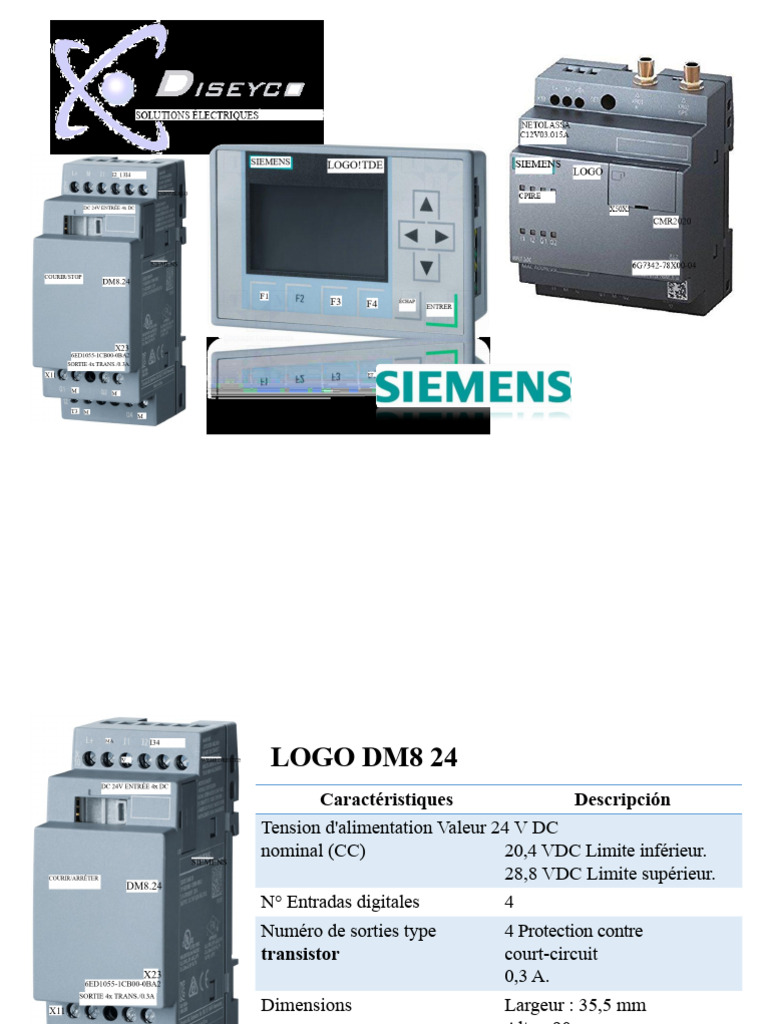 Caractéristiques des modules LOGO! DM8 et DM16 | PDF | Électricité ...