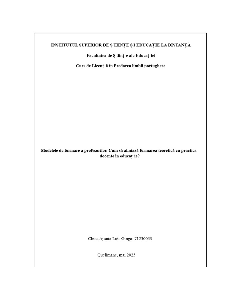 Modelele de Formare A Profesorilor | PDF