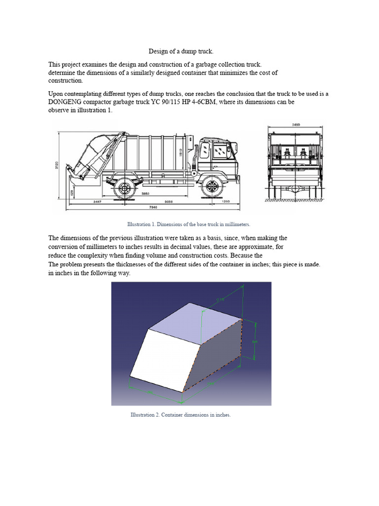 Dump Truck Design and Cost Analysis | PDF