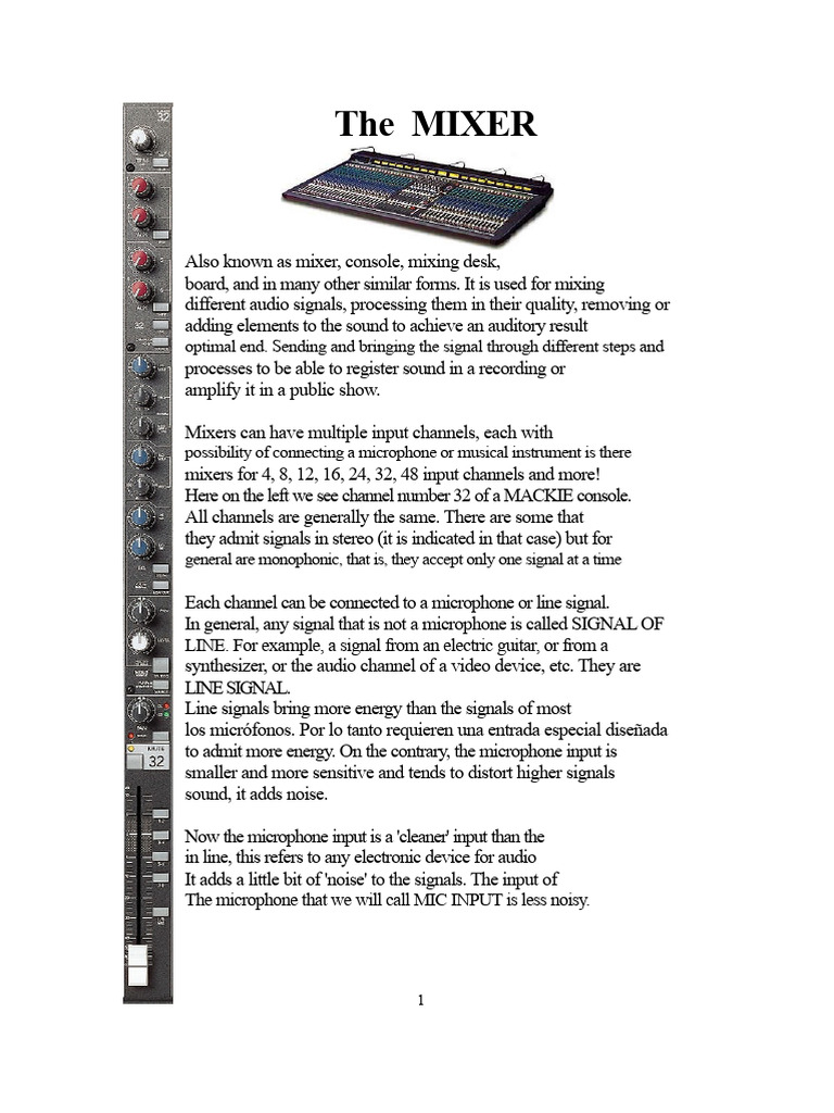 Understanding Audio Mixers and Their Functions | PDF | Equalization ...