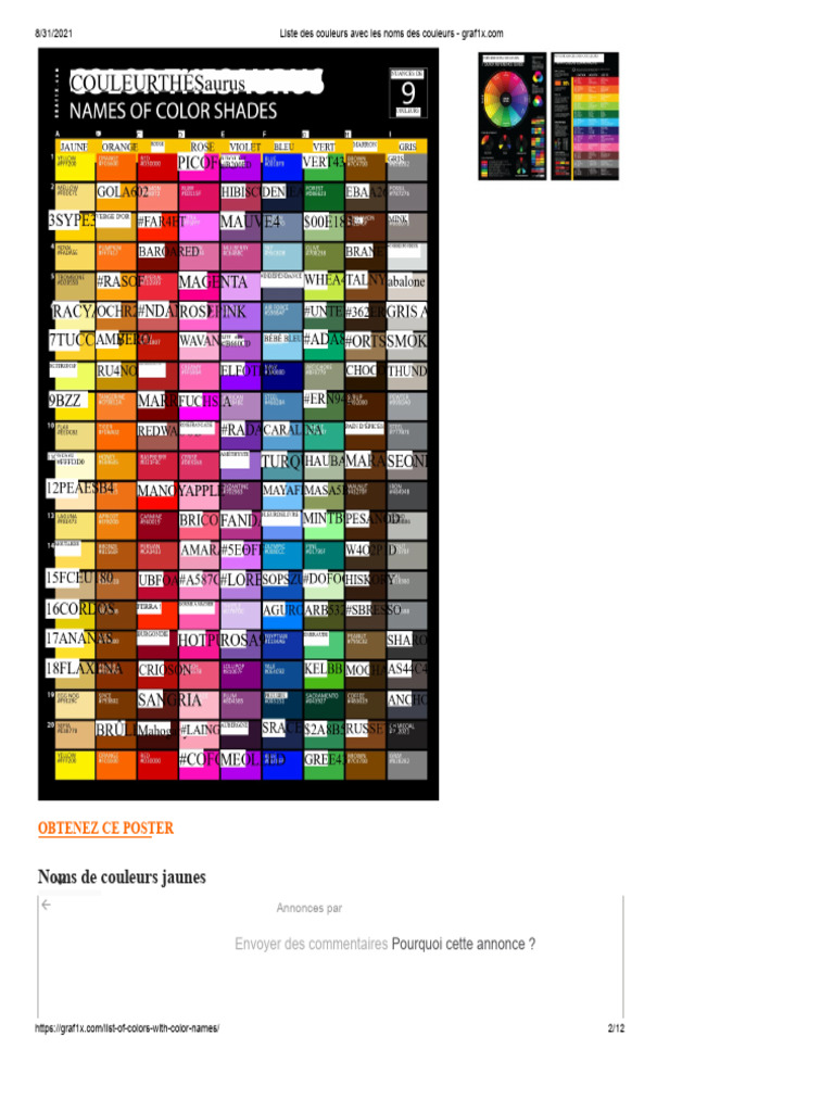 Couleur Avec Un F