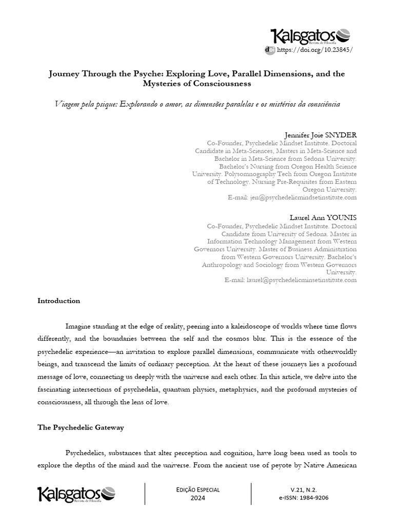 Psychedelics, Love, and Consciousness Insights | PDF | Reality ...