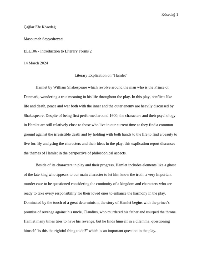 Philosophical Themes in Hamlet Explained | PDF | Hamlet