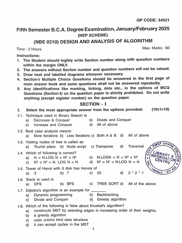 5th Sem QP Bca 2025 Nep | PDF