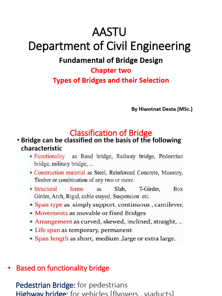 Chapter 2 Types of Bridge & Selection | PDF | Bridge | Prestressed Concrete