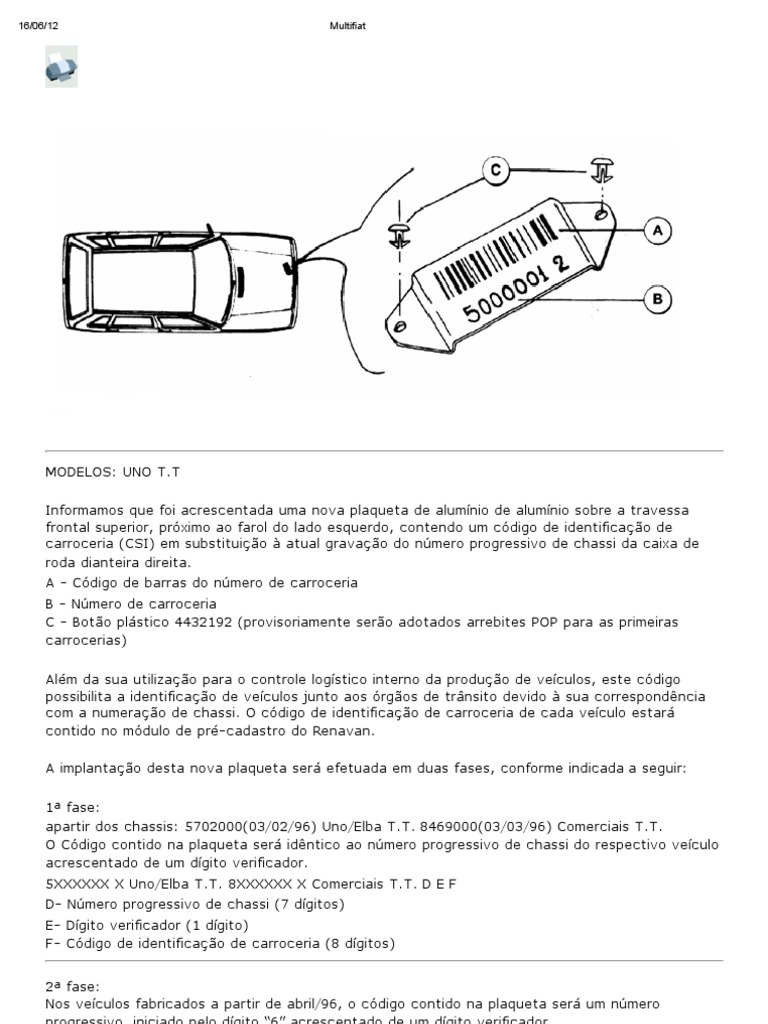 Etiqueta de Identificação | PDF | Tráfego | Veículo motorizado