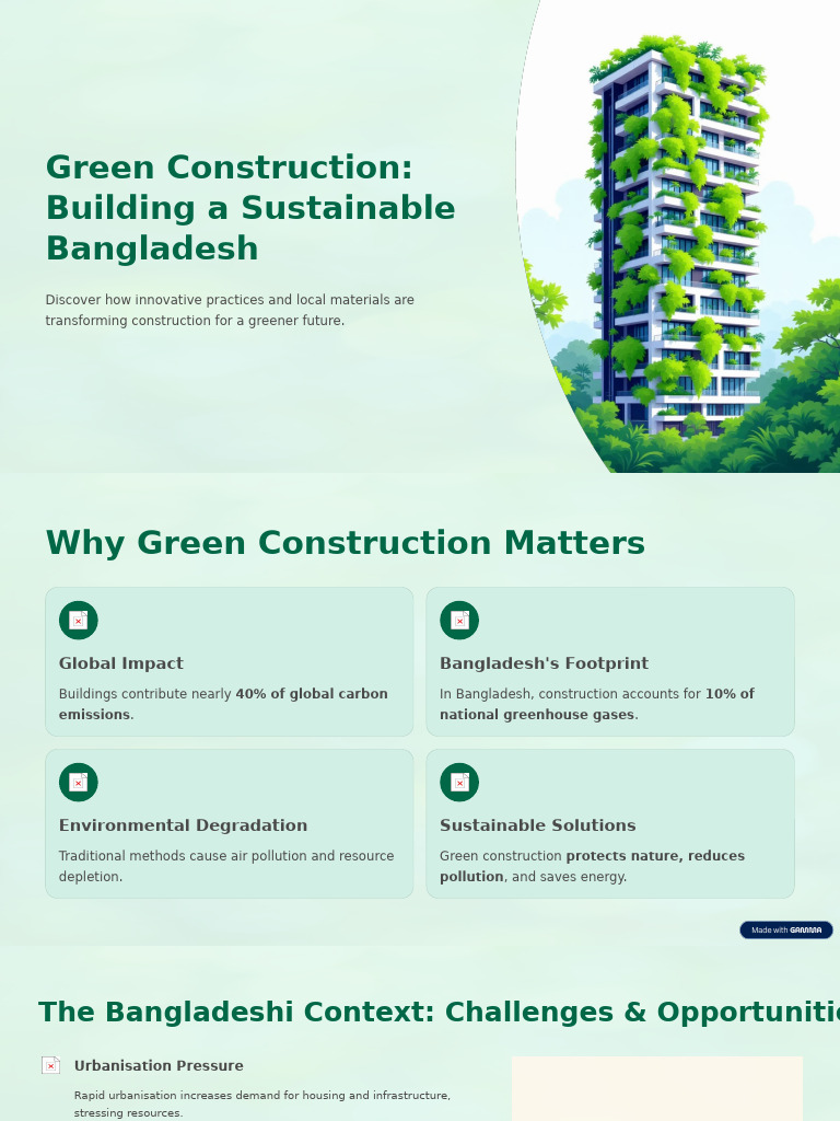 Green Construction for Sustainable Bangladesh | PDF | Green Building ...