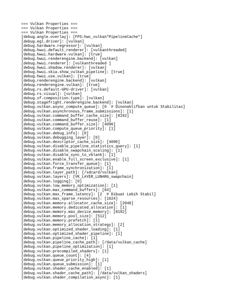 Vulkan Properties and Configurations | PDF | Computer Architecture ...