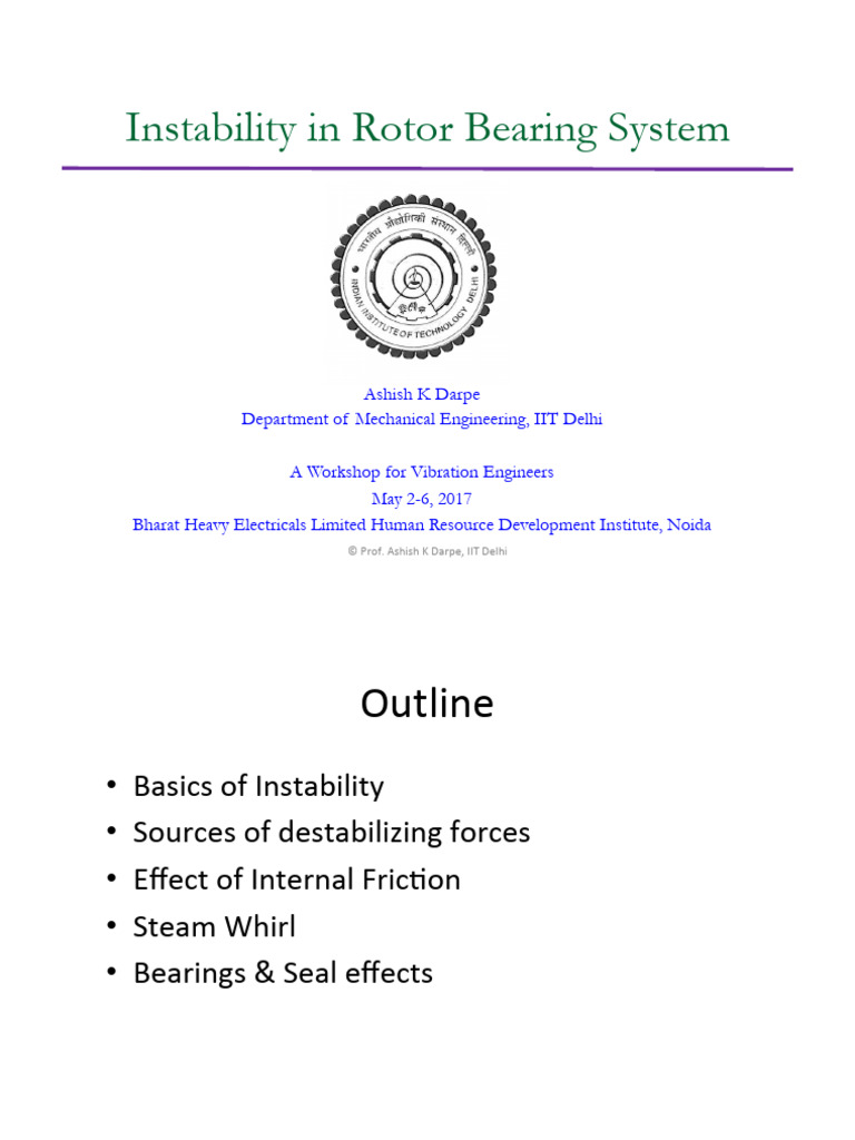 Rotor Bearing System Instability Analysis | PDF | Stability Theory ...