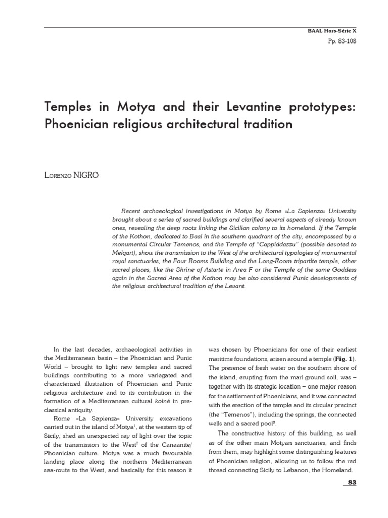 Motya's Temples and Phoenician Heritage | PDF | Phoenicia