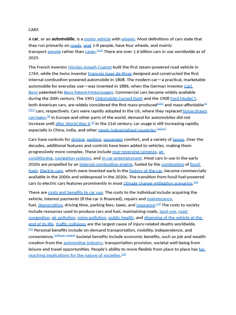 Cars | PDF | Car | Transport