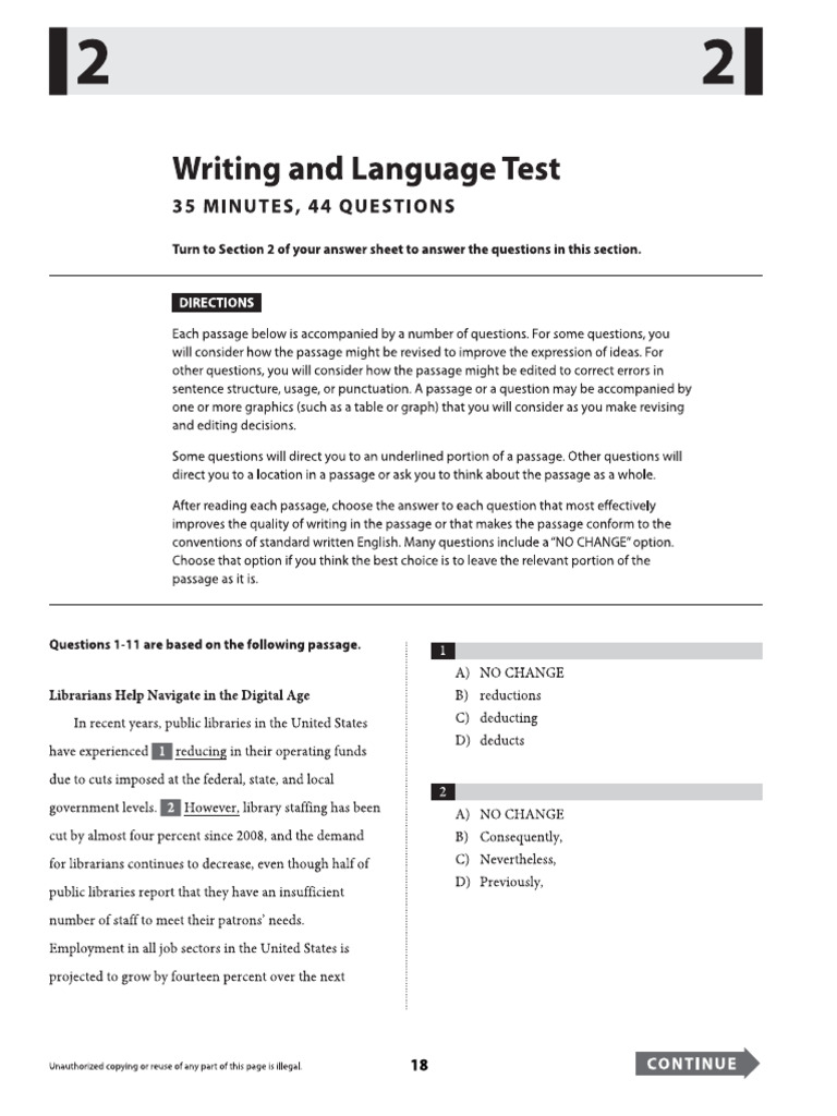 HW#2 Writing and Language Test | PDF