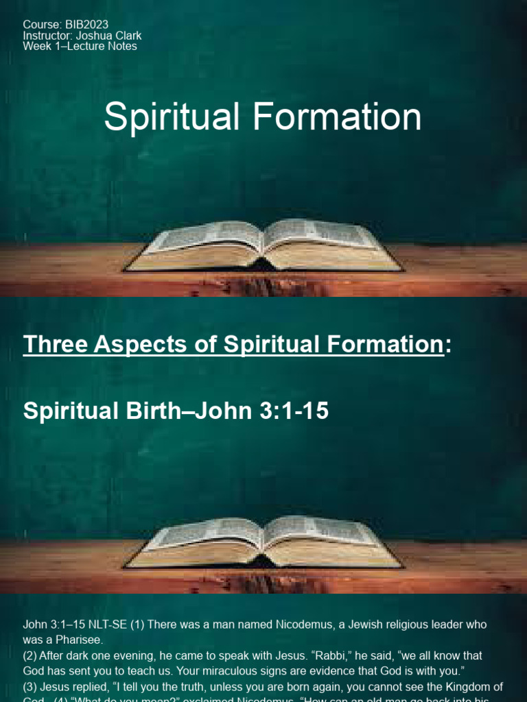 Spiritual Formation - Week 01 Lecture | PDF | Justification (Theology ...