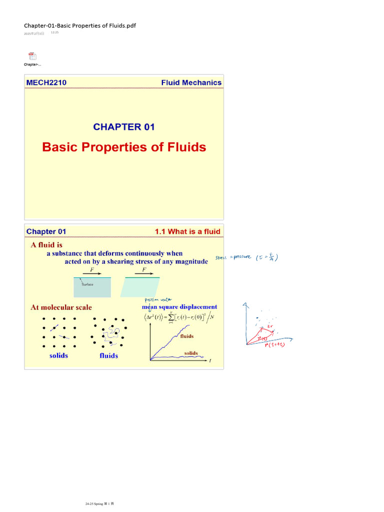 Chapter-01-Basic Properties of Fluids | PDF