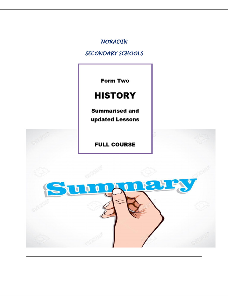 Form 2 History - Summery-1 | PDF | Ali | Muhammad