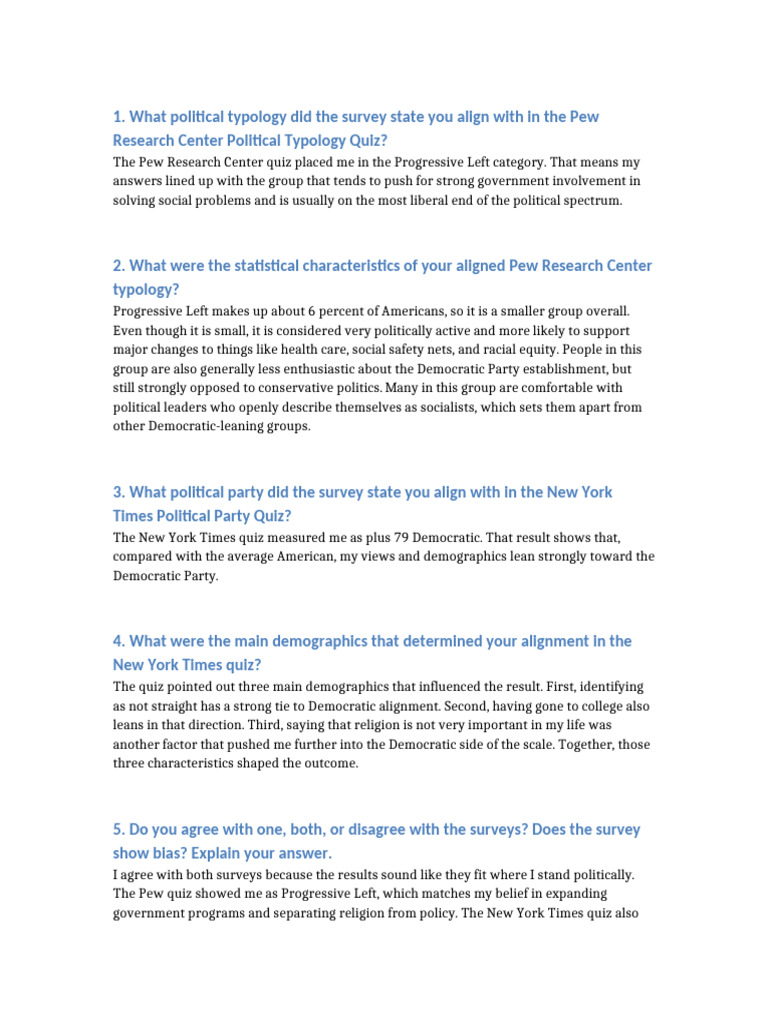 Political Typology and Party Alignment Analysis | PDF | Democratic ...