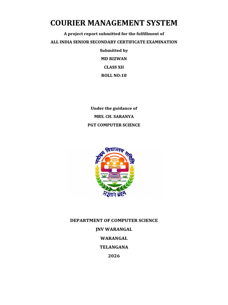 Courier Management System Project Report | PDF | Software Testing | System