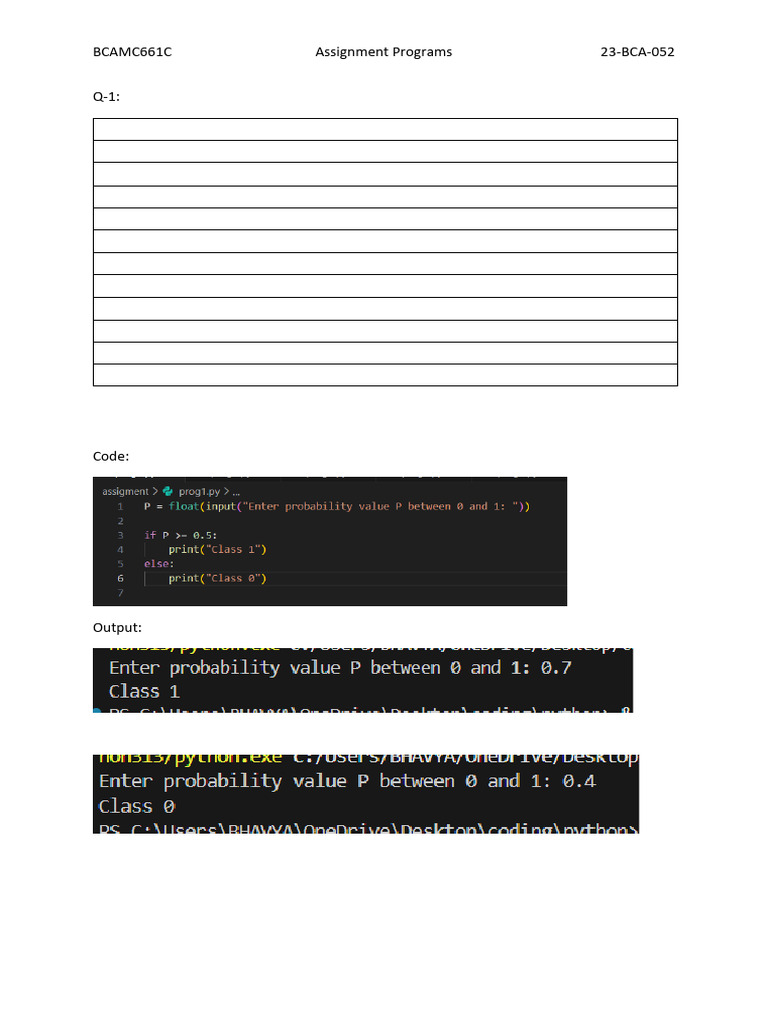 BCAMC661C Assignment Program Details | PDF