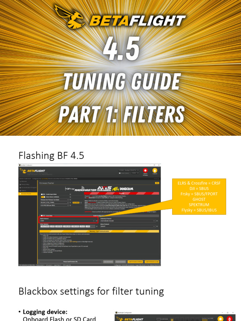 BF 4.5 Filter Tuning | PDF | Low Pass Filter | Filter (Signal Processing)