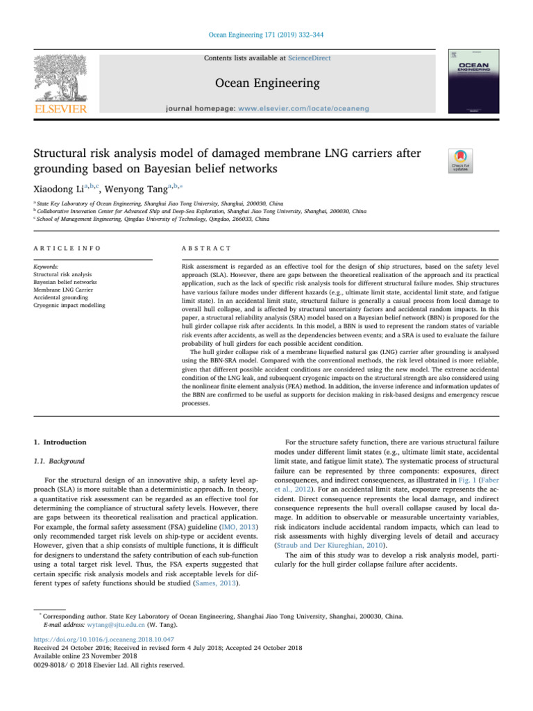 Structural Risk Analysis Model of Damaged Membrane LNG Carriers After ...