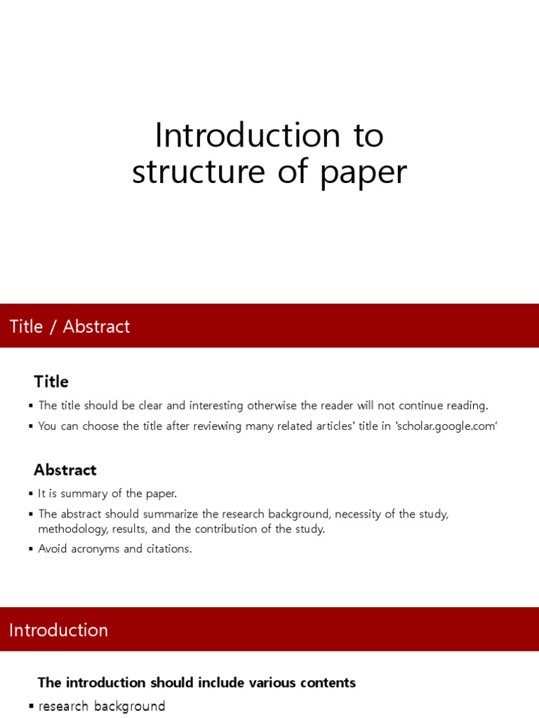 Guide to Structuring a Research Paper | PDF | Survey Methodology ...