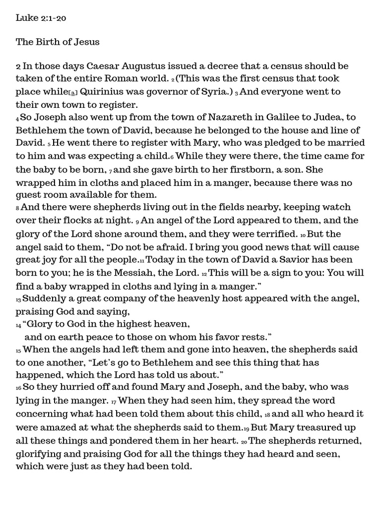 The Birth of Jesus 2 in Those Days Caesar Augustus Issued A Decree That ...
