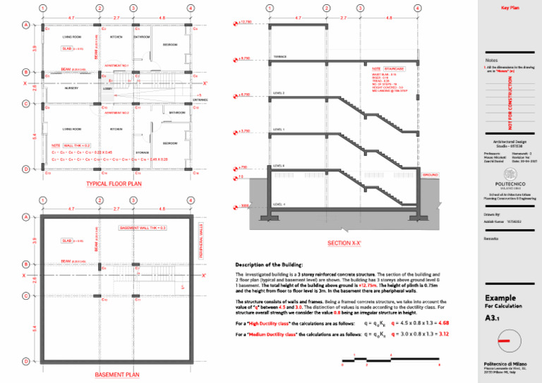 Architectural Design of 3-Storey Building | PDF