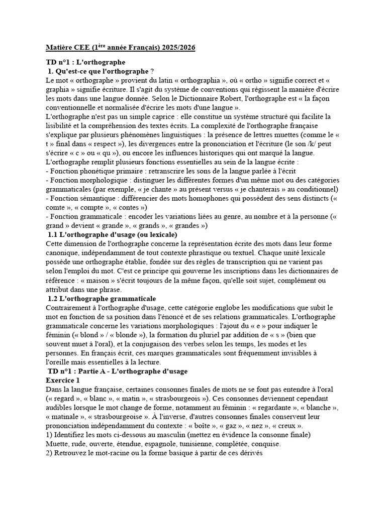 Orthographe française : usages et règles | PDF | Orthographie | Genre ...