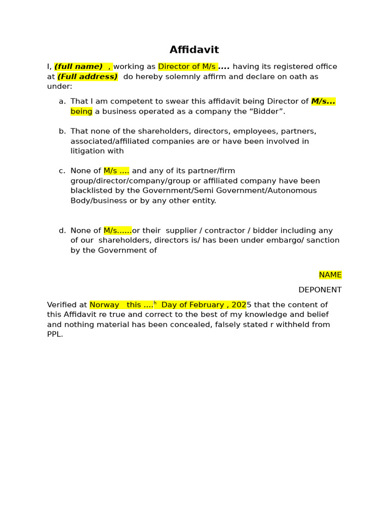 Affidavit Te Me Pe Late | PDF