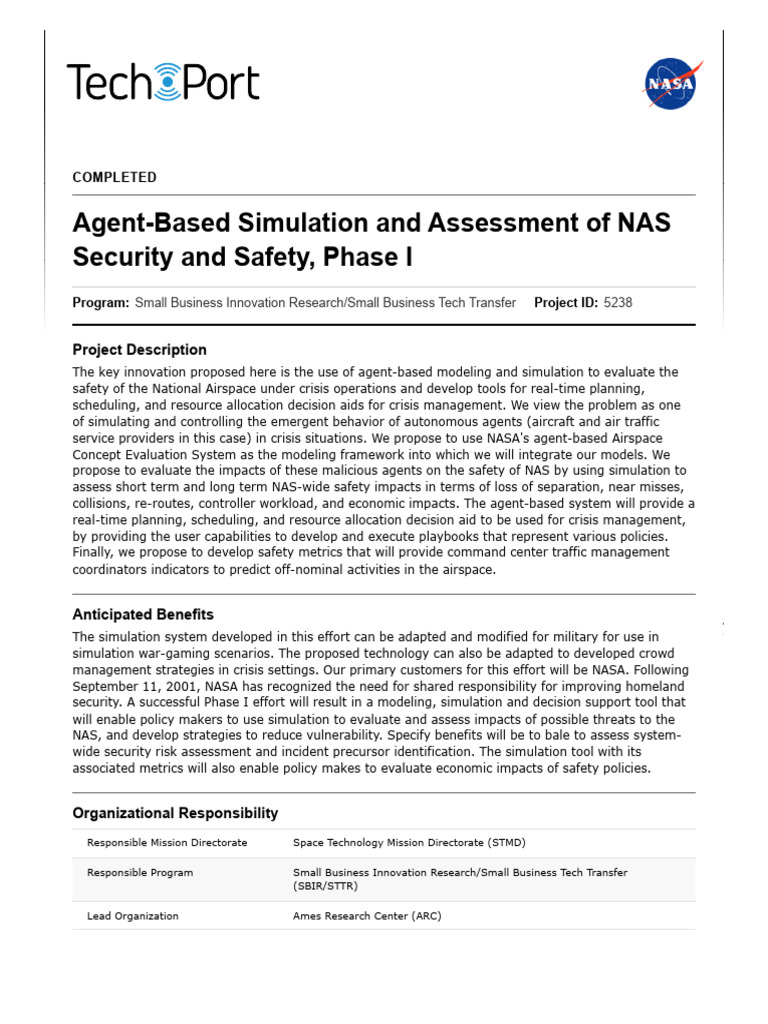 Agent-Based NAS Safety Simulation Tool | PDF | Agent Based Model ...