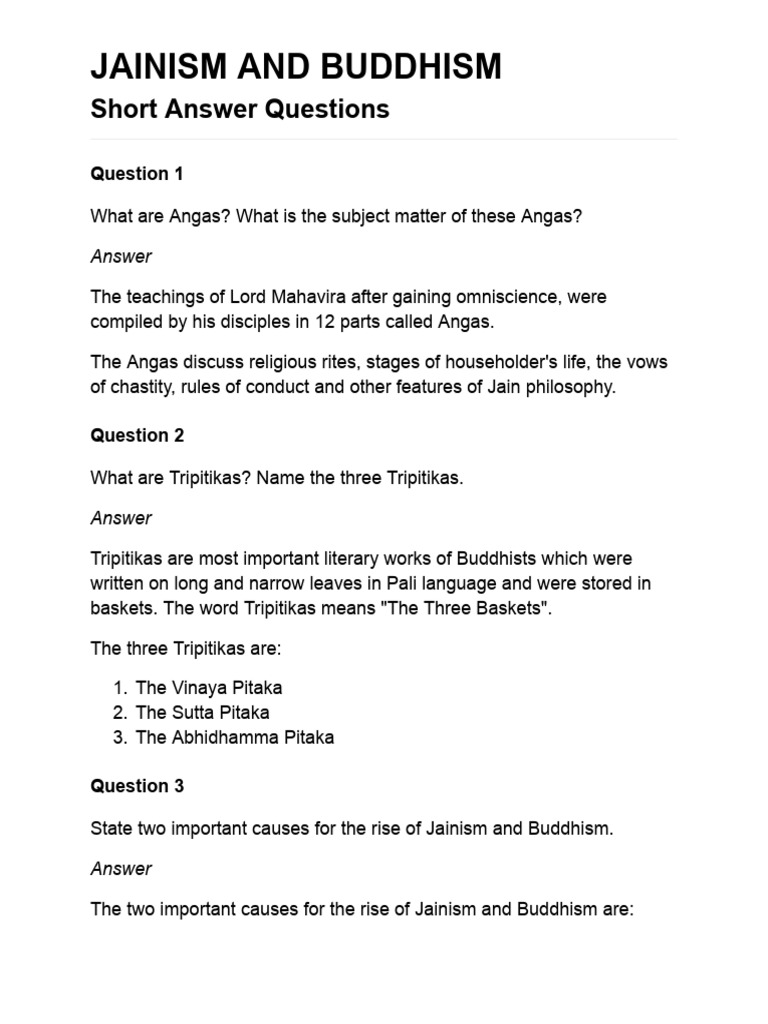 Jainism and Buddhism: Key Concepts Explained | PDF | Ahimsa | Noble ...