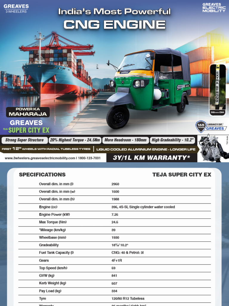 Powerful CNG Engine Specifications | PDF