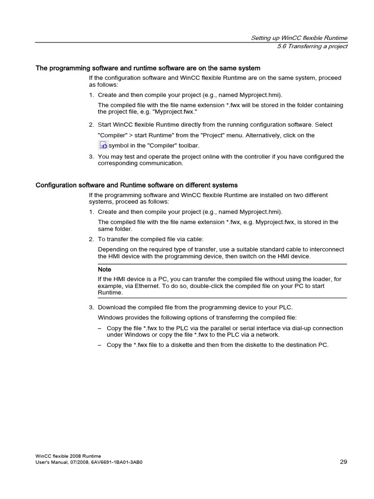 WinCC Flexible Runtime Setup Guide | PDF | Computer File | Programmable ...