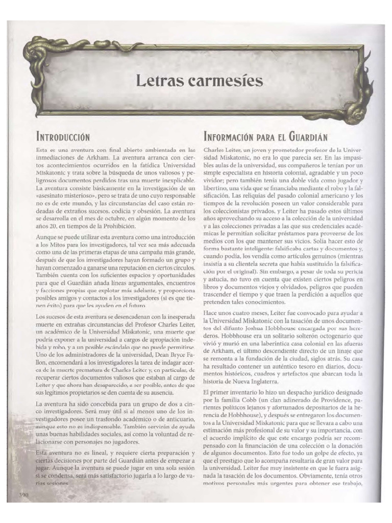 Letras Carmesíes | PDF