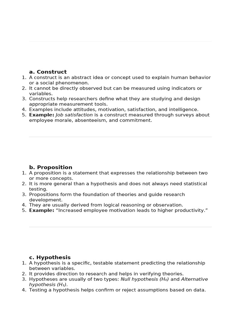 Constructs and Research Methodologies Explained | PDF | Hypothesis ...