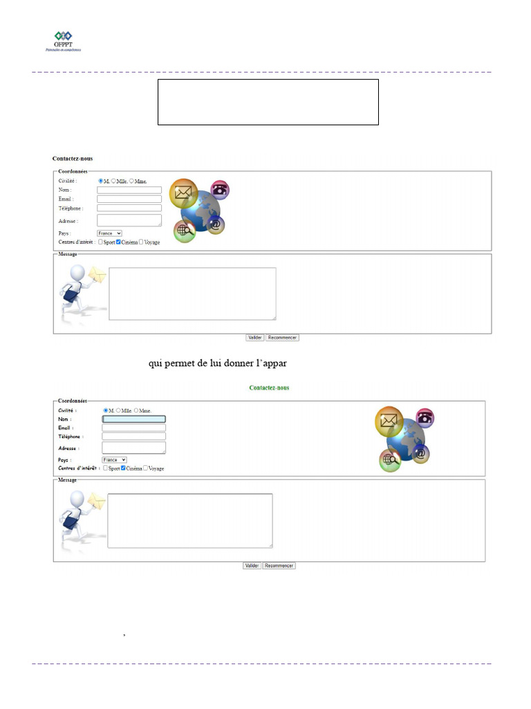 Exercice HTML et CSS pour Formulaire | PDF