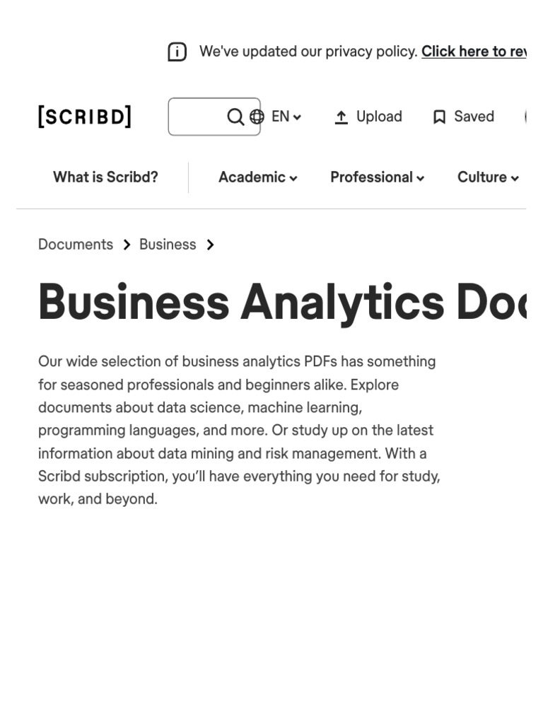 Business Analytics Resources on Scribd | PDF | Scribd | Analytics