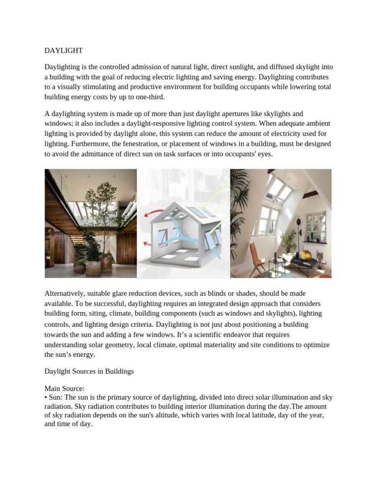 Daylighting Design Strategies for Energy Efficiency | PDF | Lighting ...